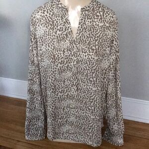 Lumiere cream/tan leopard print tunic, medium